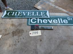 HARMONICA, LIGHTERS AND CHEVELLE SIGNS
