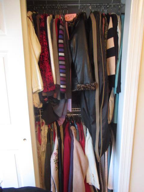 CLOSET FULL OF LADIES COATS AND JACKETS