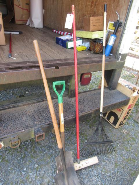 SHOVEL, RAKE AND BROOM