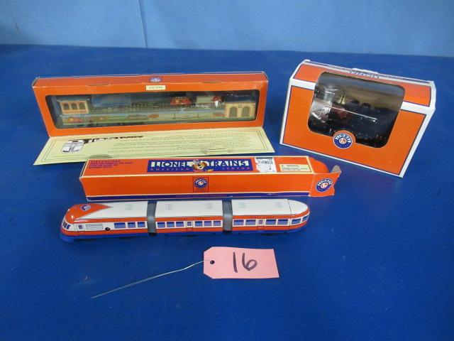 LIONEL TRAIN SETS, STREAM LINER, TRAIN SHOP, COIN BANK