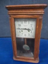 STRAUSBURG MANOR 31 DAY CLOCK / KEY AND PENDULUM   24 X 14