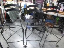 3 METAL BAR STOOLS HEAVY