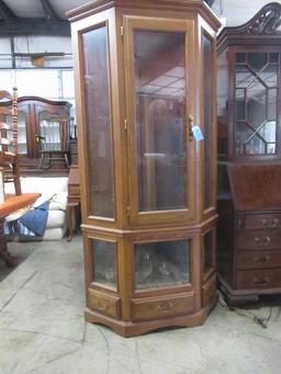 GUN CABINET  82 X 56  HOLDS 12 GUNS - QUAIL IN BOTTOM