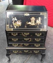 CHINOSERIE BLACK ORIENTAL SECRETARY  40 T X 24 W