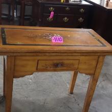 FOLDING KITCHEN TABLE W/ HAND PAINTED TOP