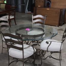 GLASS TOP PATIO TABLE & 4 CHAIRS