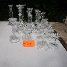 22 GLASS CANDLE HOLDERS