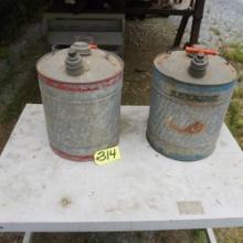 2- 5 GALLON CANS OF KEROSENE AND GAS