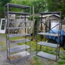 2 METAL STORAGE SHELVES