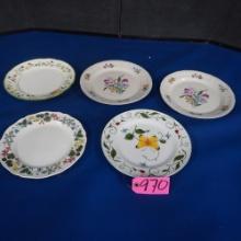 5 DINNER PLATES- ONE IS WEDGEWOOD
