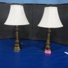 PAIR OF BRASS LAMPS  31 T