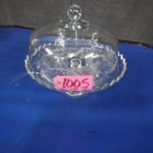 GLASS CAKE STAND AND COVER