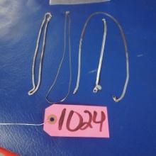 3 STERLING NECKLACES AND ONE BRACELET