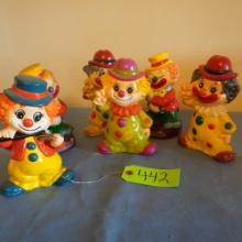 6 PLASTIC CLOWN BANKS
