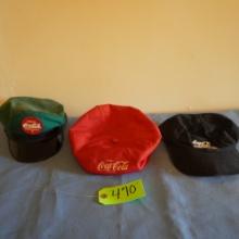 3 OLD COCA COLA HATS