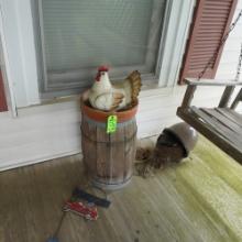 OLD NAIL KEG AND HEN