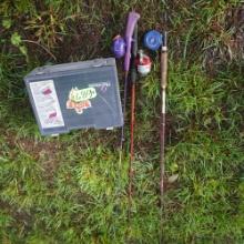 TACKLE BOX AND FISHING RODS
