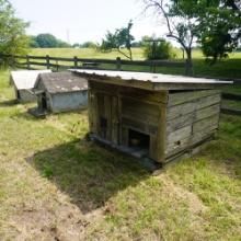 3 WOODEN DOG HOUSES