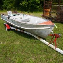12 FT. ALUMINUM BOAT W/ SEA KING TRAILER