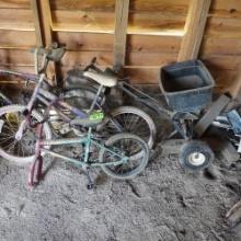 CONTENTS OF ROOM - BIKES, SPREADER AND MORE