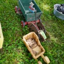 SMALL WOODEN HORSE & WAGON