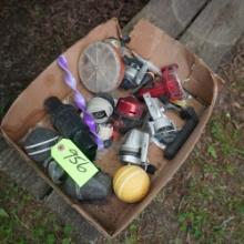BOX OF FISHING REELS