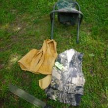 HUNTING VEST, STOOL, MORE