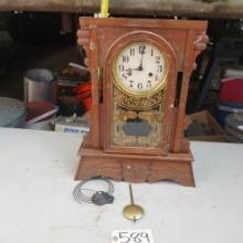 WALL CLOCK W/ PENDULUM  AND KEY 18"