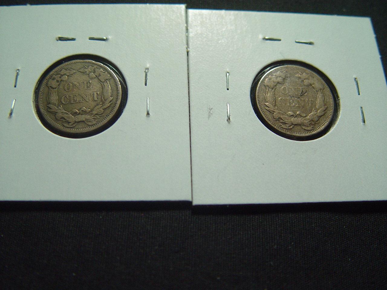 Pair of Good 1858 Flying Eagle Cents