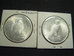 Two BU Peace Dollars: 1924 & 1925