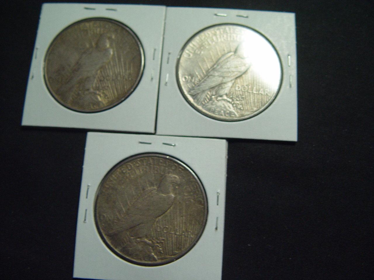 Trio of Peace Dollars: 1927 P-D-S