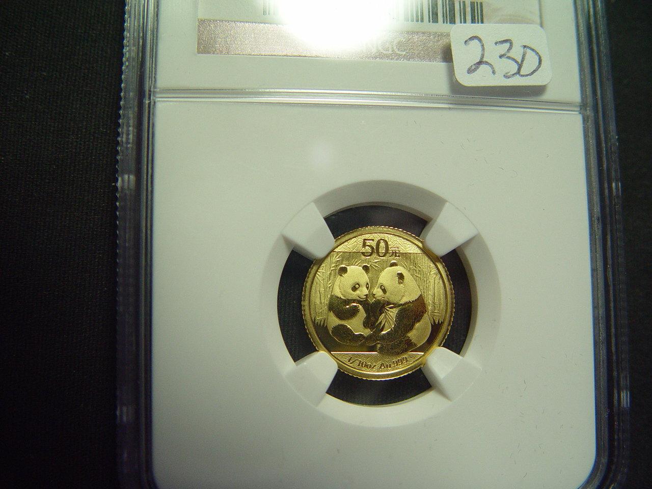 2009 1/10th Oz. Gold China Panda  NGC MS70