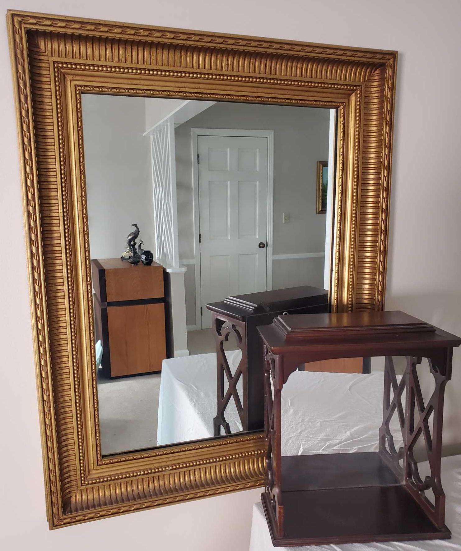 Framed Mirror and Mirrored Curio Cabinet (LPO)