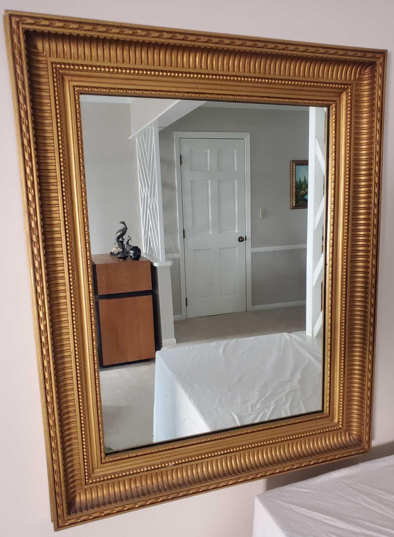 Framed Mirror and Mirrored Curio Cabinet (LPO)