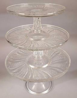 (3) Early American Pattern Glass Cake Stands