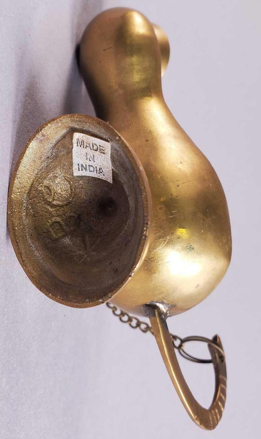 Vintage Brass Temple Urn & Aladdin Genie Lamp Incense Burner