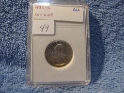 1932S WASHINGTON QUARTER AU