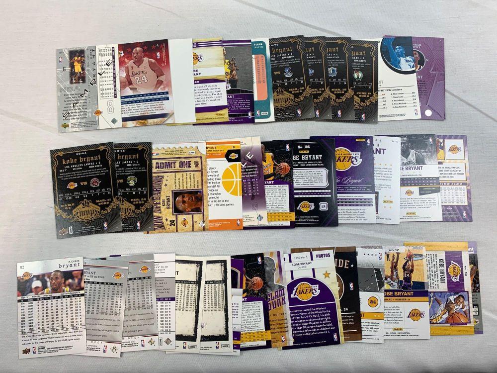 37 Kobe Bryant cards, inserts, samples, many others