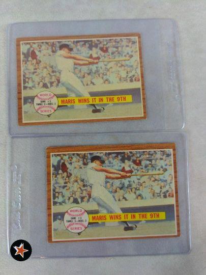 1962 Topps Maris, Ford and Killebrew Action Cards