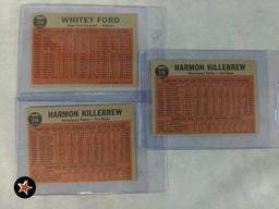 1962 Topps Maris, Ford and Killebrew Action Cards