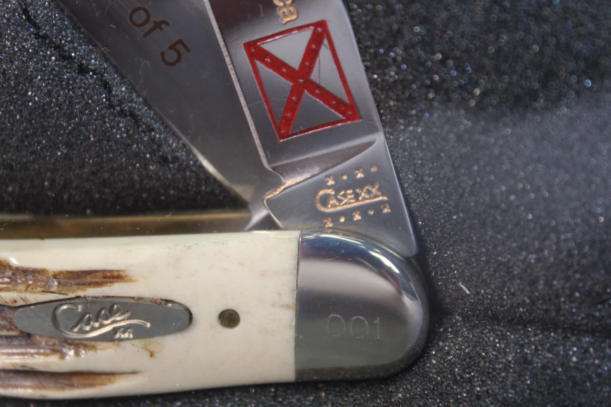 2001 Case XX Three Blade Stag Sowbelly w/Confederate States Blade Etch, 1 of 5