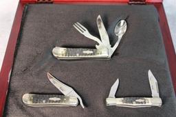 2001 Case XX Collector's Club Three Knife Set in Display Box