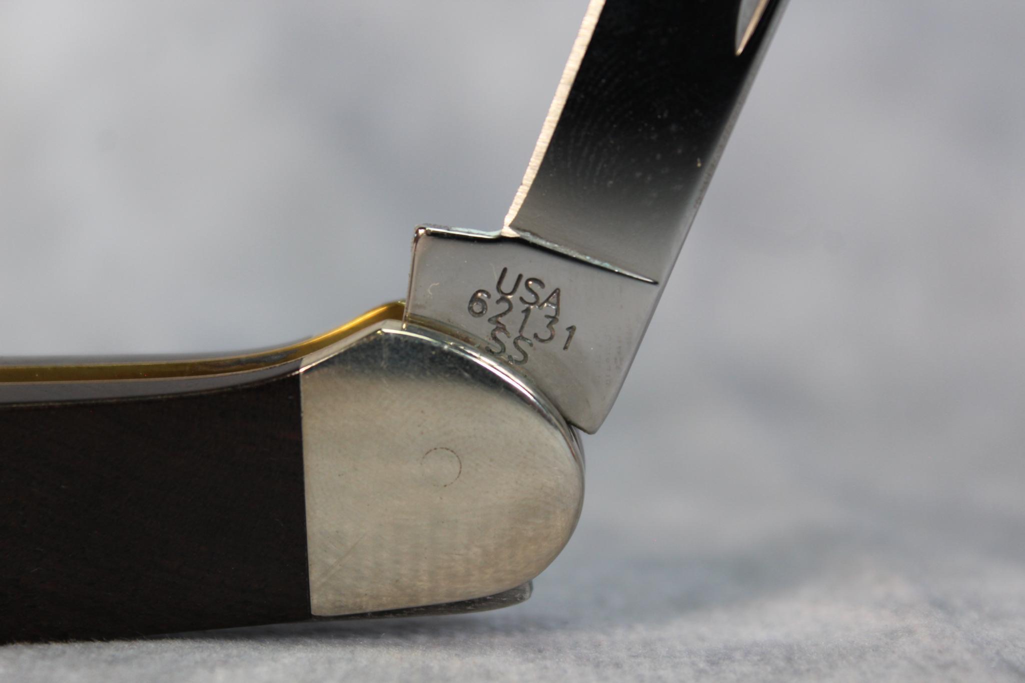 2001 Case XX Black Bone Canoe w/blue stone inlays