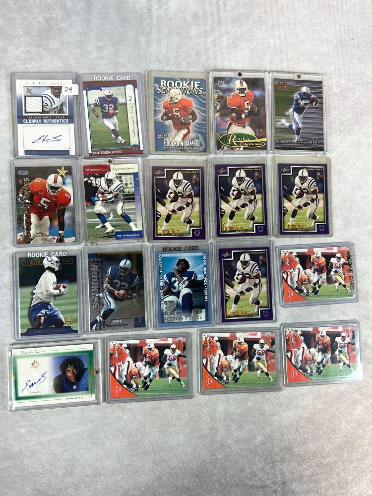 (19) Edgerrin James Football Cards - (2) Autos - Rookies - Base - Inserts