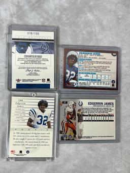 (19) Edgerrin James Football Cards - (2) Autos - Rookies - Base - Inserts