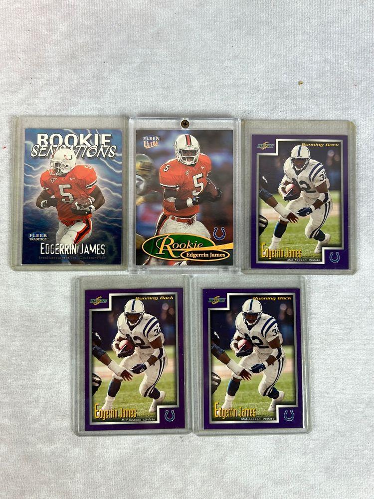 (19) Edgerrin James Football Cards - (2) Autos - Rookies - Base - Inserts