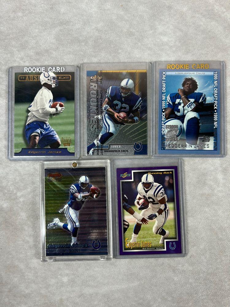 (19) Edgerrin James Football Cards - (2) Autos - Rookies - Base - Inserts