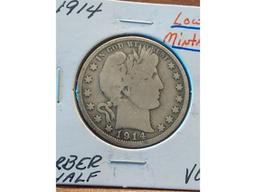 1914 BARBER HALF LOW MINTAGE VG