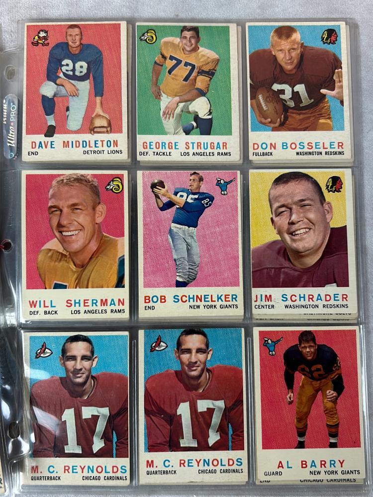 (41) 1959 Topps Football Cards