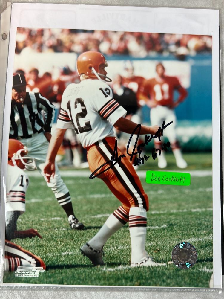 (12) Browns Signed 8 X 10 Photos